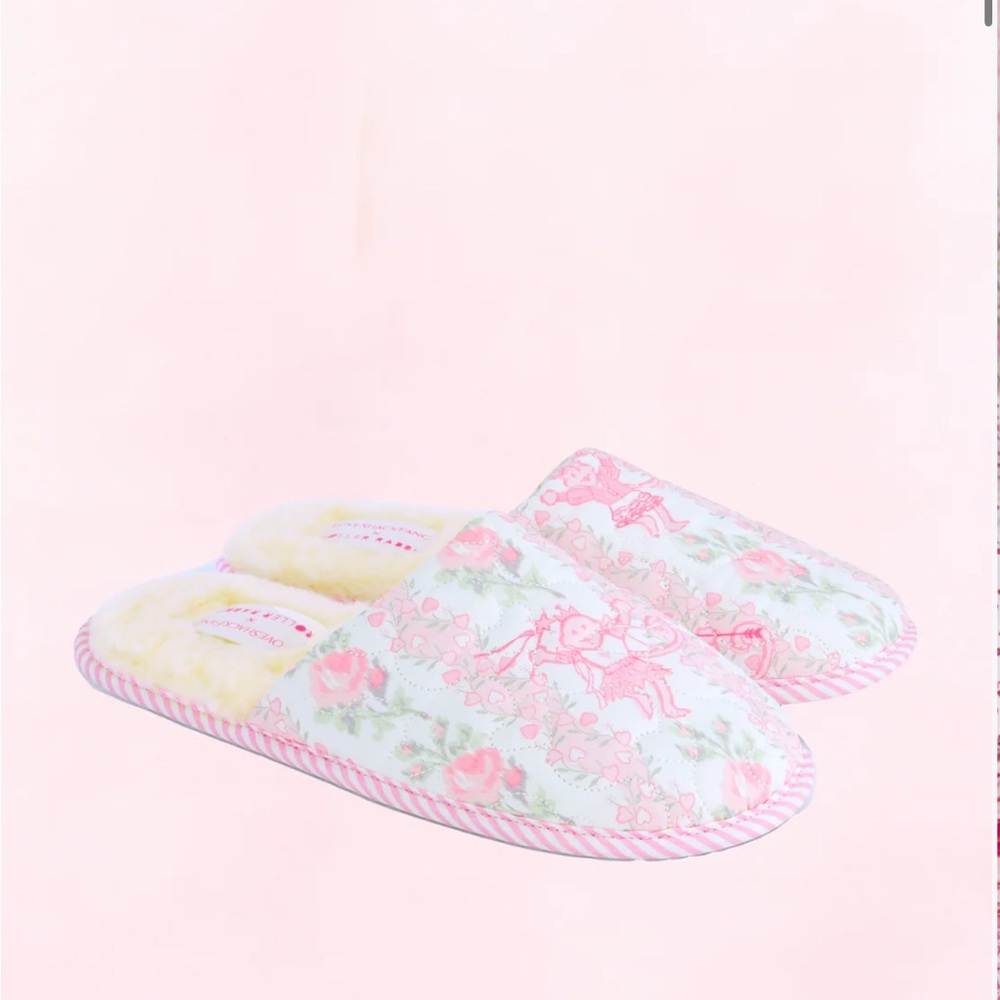 Roller Rabbit x Love Shack Fancy Heirloom Monkey Quilted Slippers - LARGE